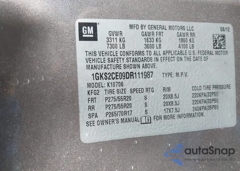 2013 GMC Yukon Slt from USA, damaged, VIN 1GKS2CE09DR111987